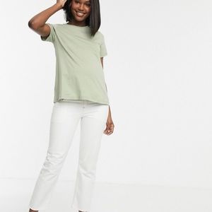 Organic maternity t shirt nwt green ASOS